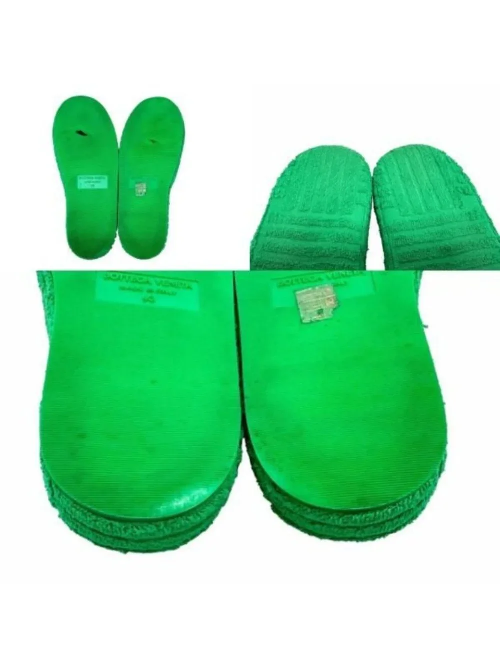 Bottega Veneta Resort Sponge Slide Sandals Green